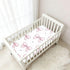 CZXW 52" 28" Pink Bowknot Pattern Crib Sheets Fitted x Natural Cotton Soft & Breathable for Baby Crib Mattress