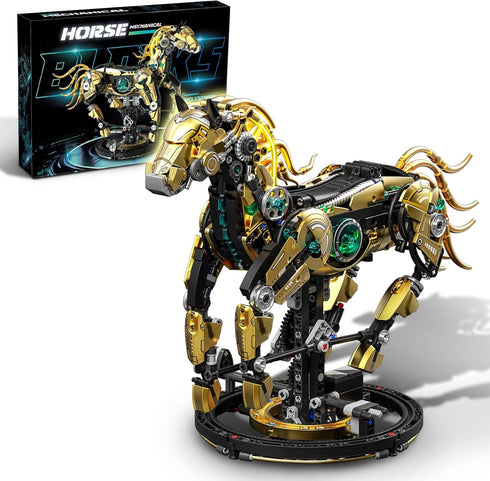 PLAYBRIX Mechanical Horse Building Sets, Compatible with Lego Animals, Animal Collection Toy, Home