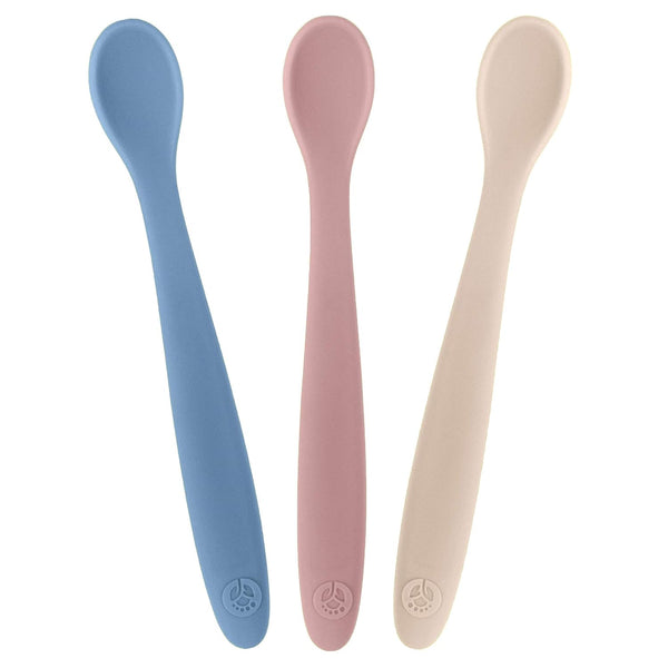 WeeSprout Silicone Baby Spoons Set of 3, Soft-Tip Infant Feeding Utensils, Bendable, Dishwasher Safe, Travel Case