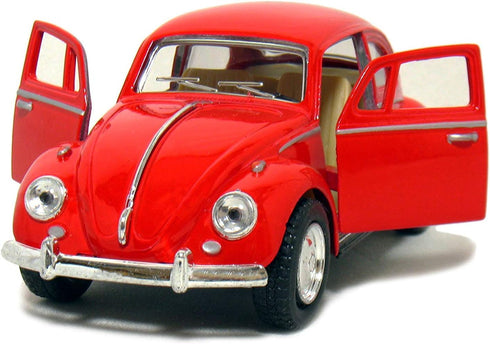 Kinsmart Red 1967 Classic Die Cast Volkswagen Beetle Toy with Pull Back Action