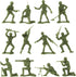 TimMee Plastic Army Men - OD Green vs Tan, 48pc Toy Soldier Figures, Made in USA