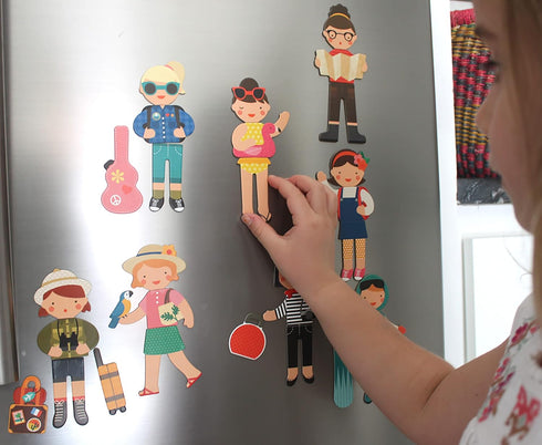 Petit Collage Little Travelers Magnetic Play Set – Mix & Match Game Board for Ages 3+