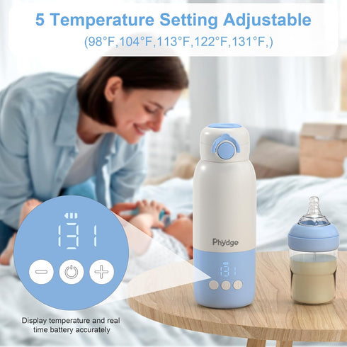 Travel,12.5oz Formula,Breastmilk,Water,3 Portable Bottle Warmer for Cordless Baby Milk Warmer on The go for Mins Fast