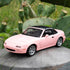 1/32 Mazda Miata MX-5 Alloy Model Car, Toy Car with Pullback, Removable Top, Blinking Lights, Sound and Bright Lights
