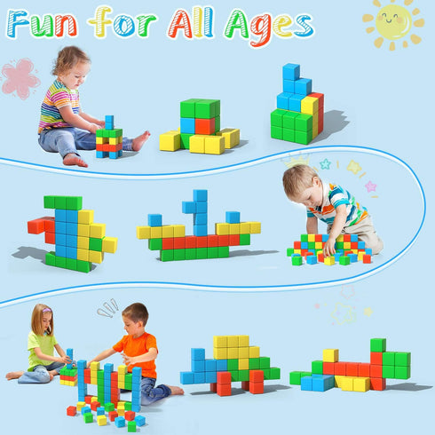 Magnetic Blocks - 1.34 inch Large Magnetic Building Blocks, 3D Cubes for Toddlers, Educational Construction Kit