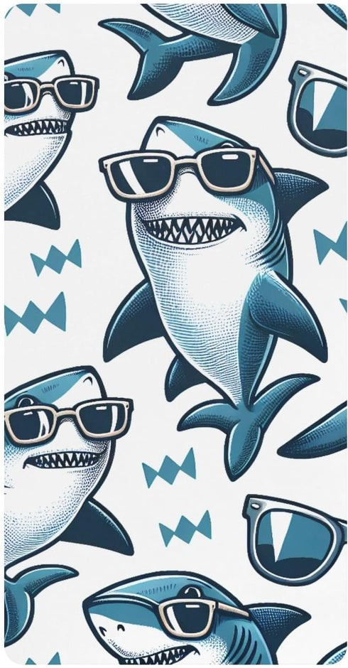 CZXW Funny Sharks Crib Sheets Fitted 52" x 28" Natural Cotton Soft &