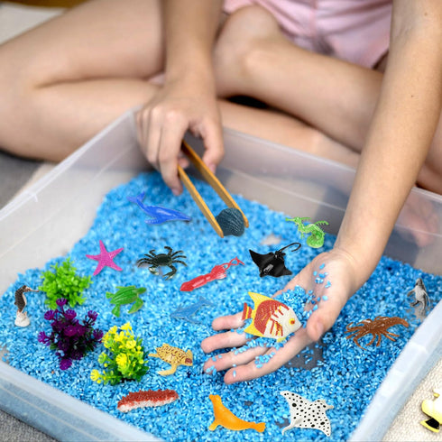 46 Pack Mini Ocean Sea Animals Toys, Assorted Vinyl Plastic Figures for Kids Party Favors