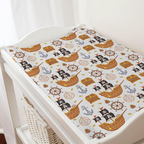Sea Ocean Changing Pad Cover - Fitted Baby Changing Table Sheets for Boy Girl Nautical Life, 32''x16''