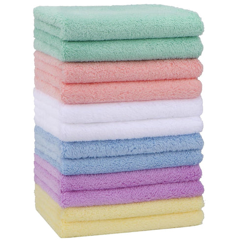 HOMEXCEL Baby Washcloths 12 Pack-Microfiber Coral Fleece Baby Bath Face Towel 7
