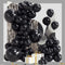 Black Balloon Garland Arch Kit - 100 Pack of 18/12/10/5 Inch Latex Balloons for Party Decorations