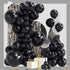 Black Balloon Garland Arch Kit - 100 Pack of 18/12/10/5 Inch Latex Balloons for Party Decorations