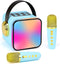Mini Karaoke Machine for Kids, Portable Bluetooth Karaoke Speaker with 2 Wireless Microphones, Ideal for Parties