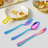 LIANYU 12-Piece Rainbow Kids Silverware Set, Stainless Steel Toddler Utensils, Hammered Preschooler Metal Flatware Cutlery Set, Children Tableware Includes Knives Forks Spoons, Dishwasher Safe by LIANYU