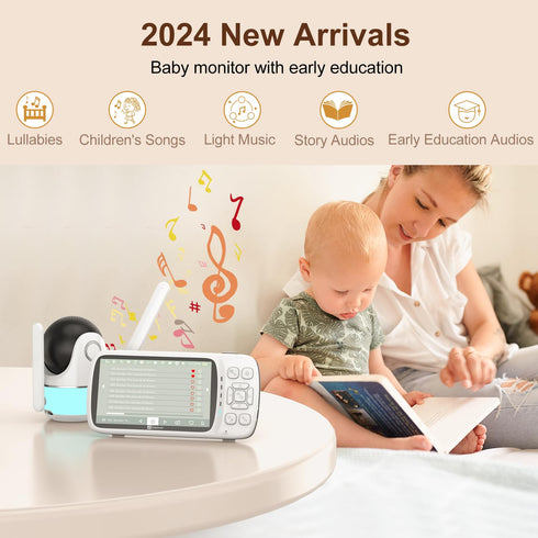 1080P 5" 1200ft, 2-Way 64G DEASON No WiFi Baby Monitor with Camera, Video, Display, Secure Long Range Talk, Night