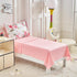 Set 4 Set Flower Toddler Bedding for Girls Pieces White Floral Toddler Bed with Pink Roses and Green Leaves - Includes