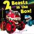 stargo 2 Pack Monster Truck Toy - Motion Activated Pull Back Light-Up Cars for Toddlers - Monster Shark & Bull