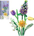 MEIEST Mini Building Blocks Flower Bouquet Set,Creative DIY Unique Decoration Home,Flowers Botanical Collection