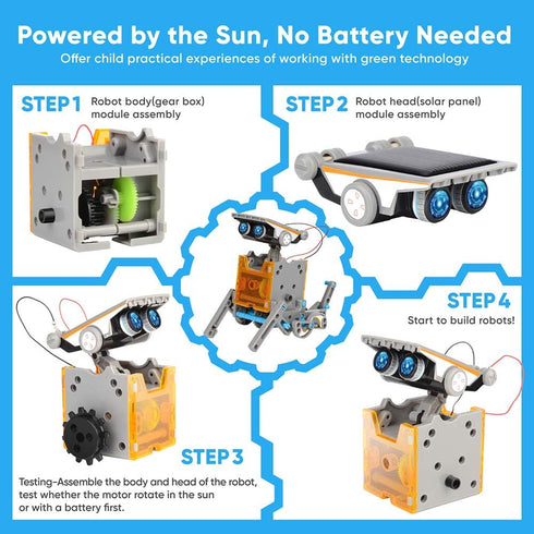 Sillbird STEM 12-in-1 Education Solar Robot Toys for Boys Ages 8-13, DIY Building Kit