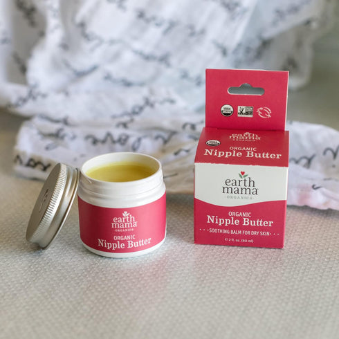 Earth Mama 2-Fluid Organic Nipple Butter | Nipple Cream Safe for Breastfeeding | Postpartum Essentials for Nursing |
