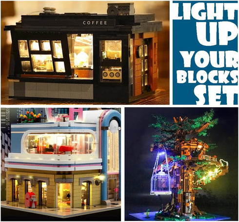 Light Up Bricks Kits Accessories Pack, 14pcs Classic 2x2 Clear LED Building Blocks Toys