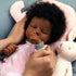 JIZHI Lifelike Reborn Baby Dolls - 17 Inch African American Soft Body Realistic Newborn Baby Doll with Gift Box