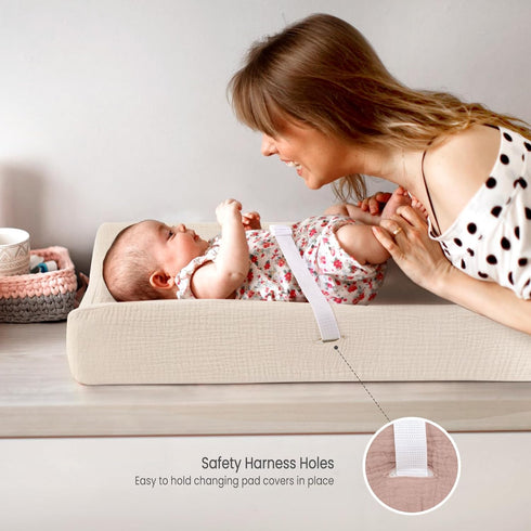 Lulumoon Muslin Changing Pad Cover - Soft Sheets for Baby Diapering