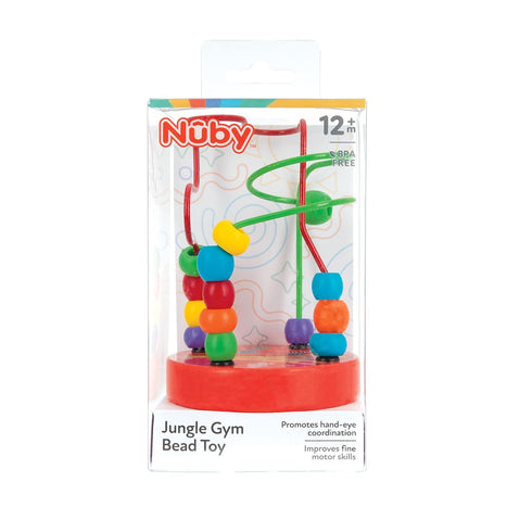 Nuby Colorful Mini Wooden Bead Maze Roller Coaster, Early Educational Toy
