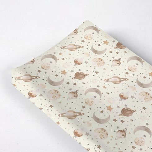KuphiL10C Outer Space Planets Moon Stars Pattern Baby Changing Pad Cover, Unisex Space
