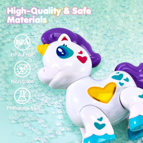 hahaland Toys for 1 Year Old Girl - Unicorn Musical Light Up Baby Girls Interactive Travel Christmas Stocking Stuffers