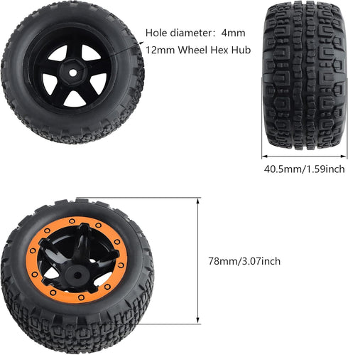 M16038 Wheel Tires Set, Complete Accessories Spare Parts for 1:16 16889 16890 RC Cars