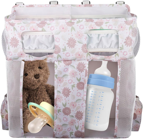 Generic Bedside Storage Organizer - Bedside Pockets Organizer For Cribs, Multi-Compartment Diapers Bag Large Capacity