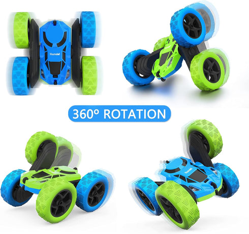 360 4WD 2.4GHz Hamdol Remote Control Car for Kids, Rotating Double-Sided RC Car with LED Headlights, Electric