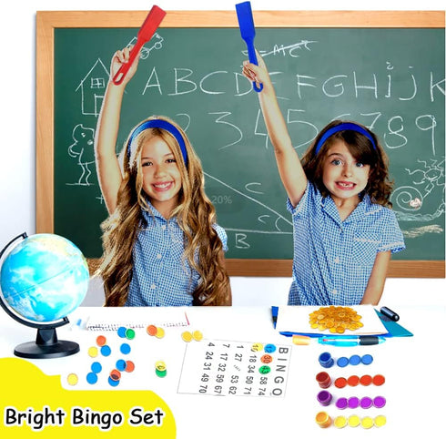 Magnetic Bingo Wands 7.5" with Magnet Bar, 5 Colors Educational Tool for Collecting Paper Clips and More