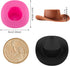 20 Pieces Plastic Mini Western Cowboy Cowgirl Hat Miniature Cute Doll Hat Party Dress Hat for Dollhouse Decoration (Pink, White, Brown, Black,Cute Style)
