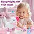 3 4 5 6 7 8 G.C Cat Toys for Kids Girls, Electronic Interactive Stuffed Cat Walk Meow and Wag Tail with Stroller Pet