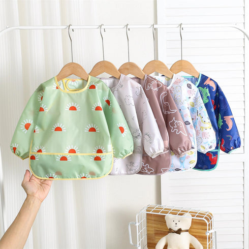Hafftnun Bibs,5 6-30 Long Sleeved PCS Waterproof Wearable Bibs with Sleeves,Baby Feeding Smock Months
