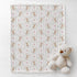 Cstdyfrv 60x80in Easter Bunny Boho Floral Striped Baby Blankets for Boys Girls Cute Rabbit Pink Flowers Swaddle