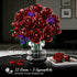 Set 15 330PCS HOGOKIDS Flowers Bouquet Building - Burgundy Roses Mother's Day Gfit for Mom, Deep Red Rose Botanical