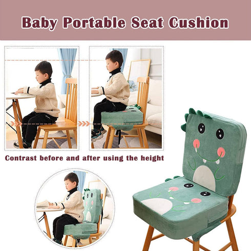 KOGITI Toddler Booster Seat for Dining Double Straps Washable Portable Thick Chair Increasing Cushion for Baby Kids