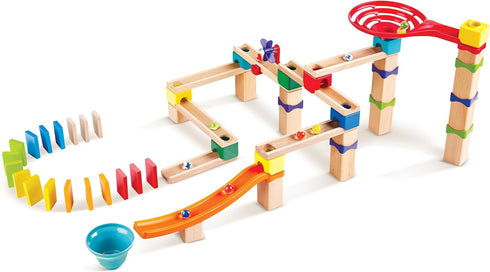 Hape Marble Run Race Track | Wooden DIY Marble Run Set with