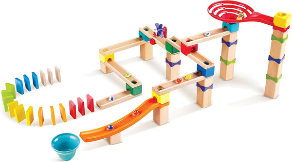 Hape Marble Run Race Track | Wooden DIY Marble Run Set with