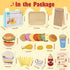 Set Set Wooden Play Fast Food Play Kitchen Accessories, Pretend Play Food Hamburger French Fries Toy, Restaurant Play