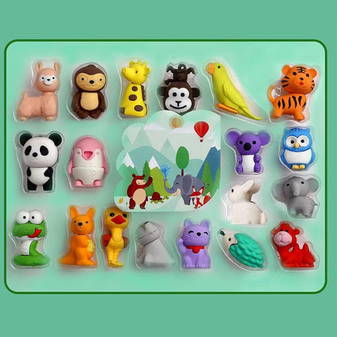 Animal Pencil Erasers, 19 Pcs 3D Sea Animal Puzzle Erasers for Party Favors and Classroom Rewards