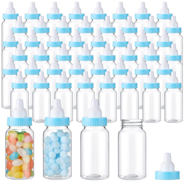 48 Pcs 4.5 Inch Baby Bottle Shower Favor Mini Plastic Candy Bottle