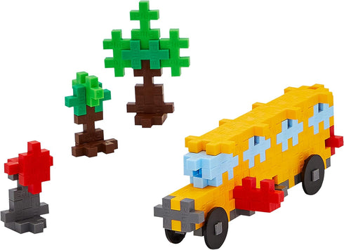 PLUS PLUS - School Bus - 70 Piece Tube, Construction Building Toy for Kids