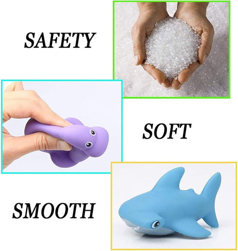 Bath Toy Water Spraying Discoloration Floating Animals, Shark Fishing Play Set for Babies and Kids