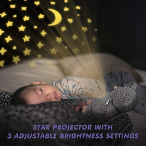 BEREST Baby Sleep Soother with Projector Night Light & Auto-Off Timer, Musical Sheep Plush Toy with White Noise