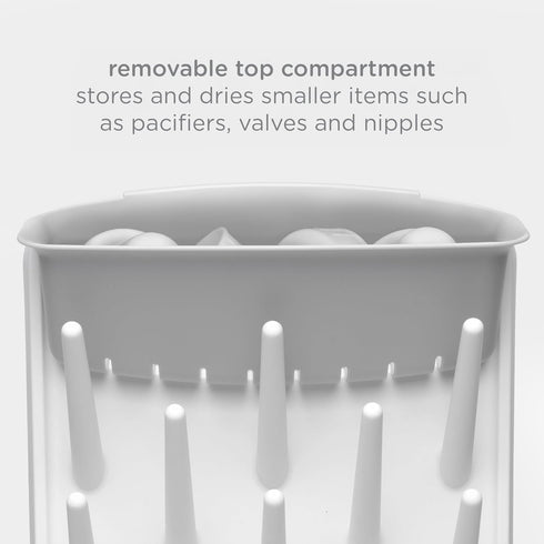 Countertop Ubbi Vertical Baby Bottle Drying Rack, Space Saving Drying Rack Baby Organizer, Gray