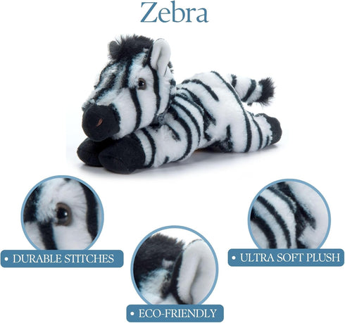 8 inches The Petting Zoo Zebra Stuffed Animal Plushie, Gifts for Kids, Scoopz Wildlife Animals, Zebra Plush Toy