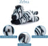 8 inches The Petting Zoo Zebra Stuffed Animal Plushie, Gifts for Kids, Scoopz Wildlife Animals, Zebra Plush Toy